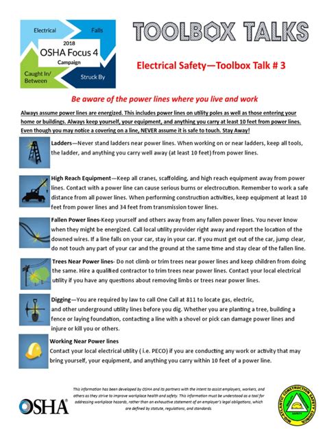 electric tool box talk|electrical toolbox talk template.